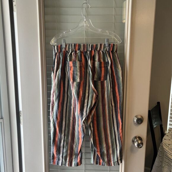 Keren Hart Women’s Pants Large Linen Blend Cropped - Picture 2 of 5